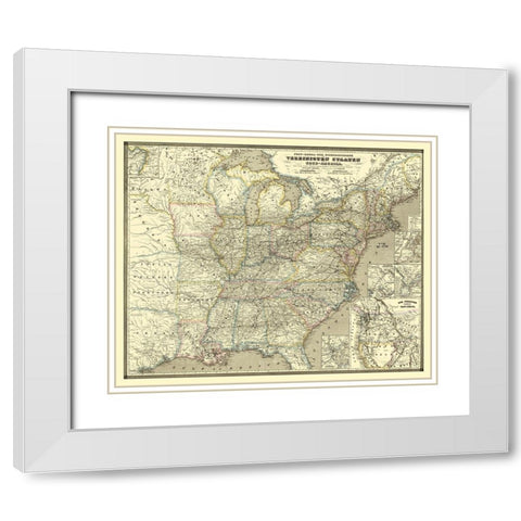 United States Eastern - Weik 1855 White Modern Wood Framed Art Print with Double Matting by Weik