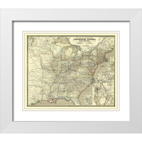 United States Eastern - Weik 1855 White Modern Wood Framed Art Print with Double Matting by Weik