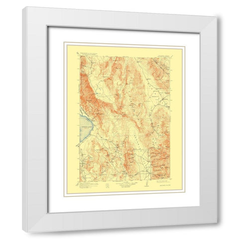 Ballarat Nevada California Quad - USGS 1913 White Modern Wood Framed Art Print with Double Matting by USGS