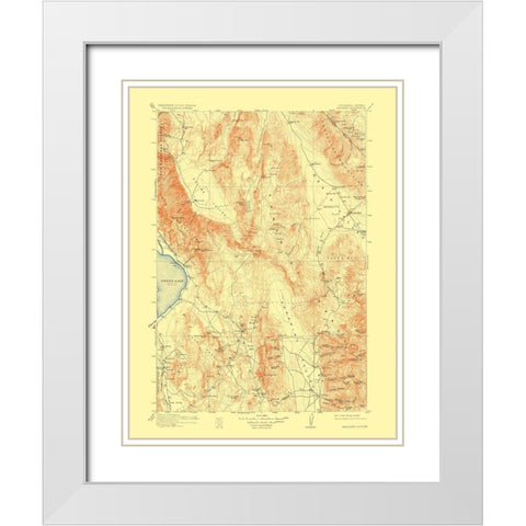 Ballarat Nevada California Quad - USGS 1913 White Modern Wood Framed Art Print with Double Matting by USGS