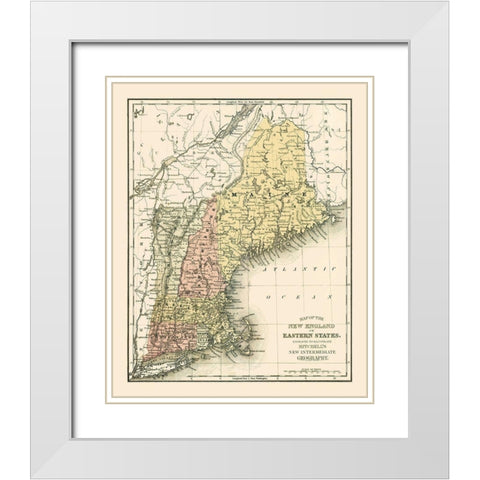 Eastern States - Mitchell 1877 White Modern Wood Framed Art Print with Double Matting by Mitchell
