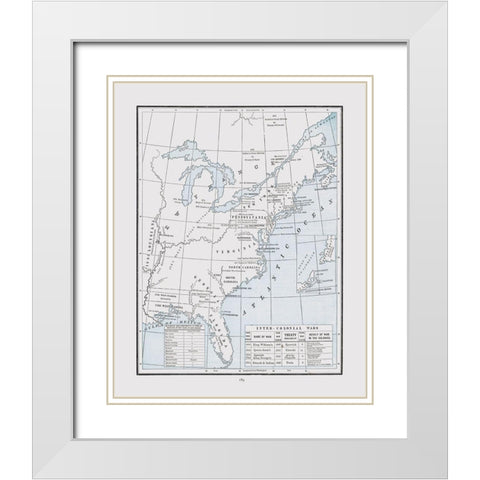 Inter Colonial Wars - Cram 1892 White Modern Wood Framed Art Print with Double Matting by Cram