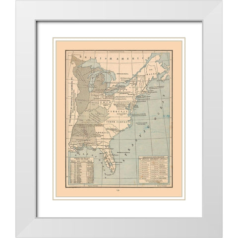 United States, Expansion- Cram 1888 White Modern Wood Framed Art Print with Double Matting by Cram