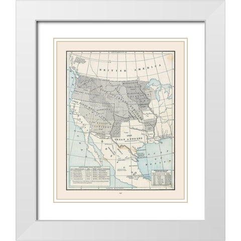 United States, Expansion- Cram 1888 White Modern Wood Framed Art Print with Double Matting by Cram