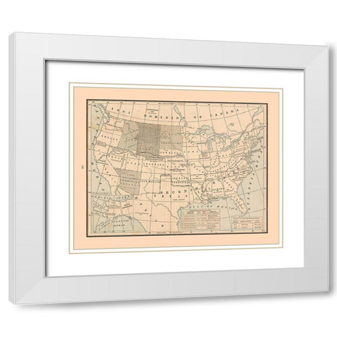 United States, 19th century- Cram 1888 White Modern Wood Framed Art Print with Double Matting by Cram