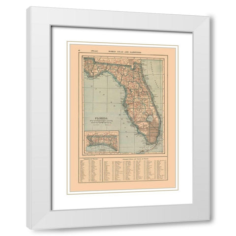Florida - Reynold 1921 White Modern Wood Framed Art Print with Double Matting by Reynold