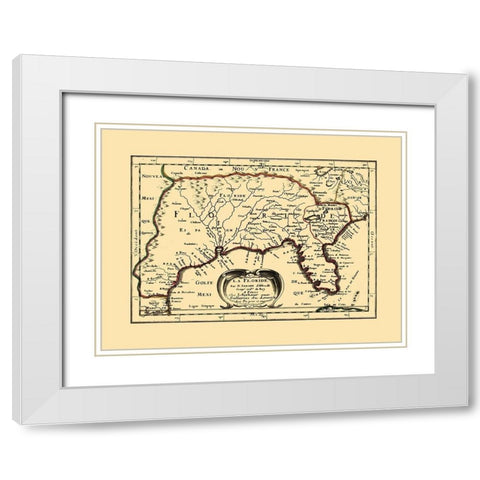 Florida - Sanson White Modern Wood Framed Art Print with Double Matting by Sanson