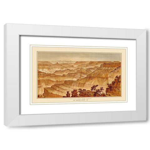 Grand Canyon, Point Sublime Arizona - Bien 1882 White Modern Wood Framed Art Print with Double Matting by Bien