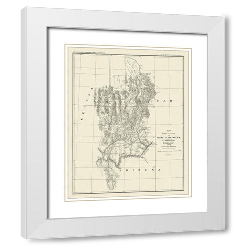 Grand Canyon Camp District - Wheeler 1872 White Modern Wood Framed Art Print with Double Matting by Wheeler