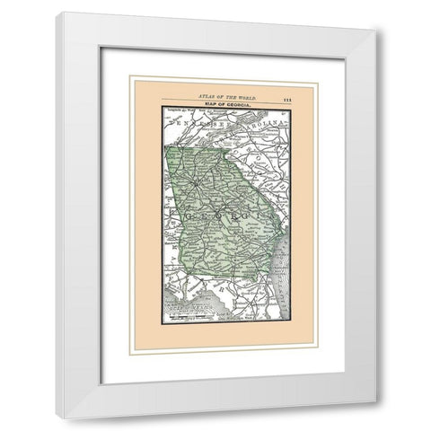 Georgia - Alden 1886 White Modern Wood Framed Art Print with Double Matting by Alden