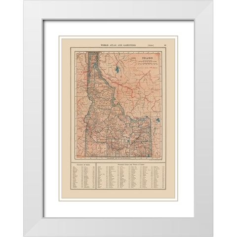 Idaho - Reynold 1921 White Modern Wood Framed Art Print with Double Matting by Reynold