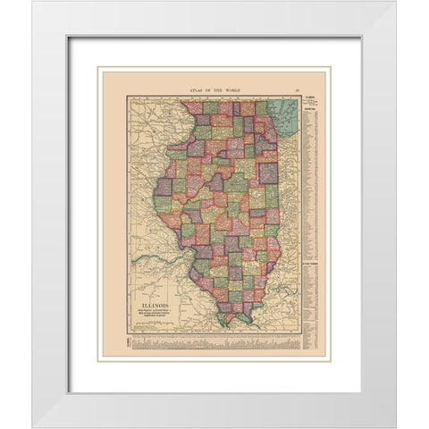 Illinois - Hammond 1910 White Modern Wood Framed Art Print with Double Matting by Hammond