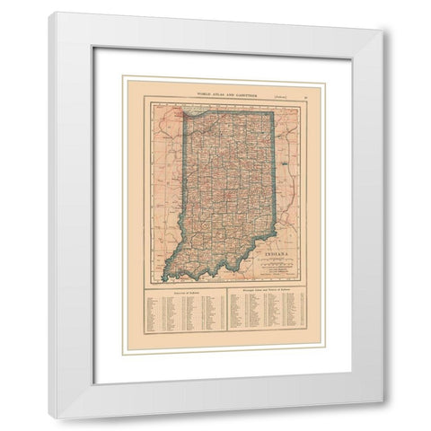 Indiana - Reynold 1921 White Modern Wood Framed Art Print with Double Matting by Reynold