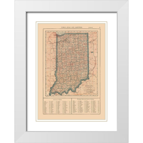 Indiana - Reynold 1921 White Modern Wood Framed Art Print with Double Matting by Reynold