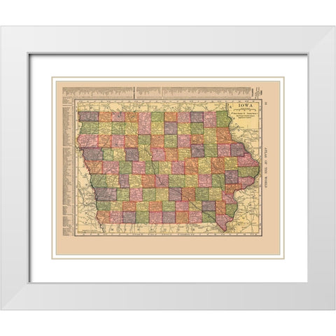 Iowa - Hammond 1910 White Modern Wood Framed Art Print with Double Matting by Hammond
