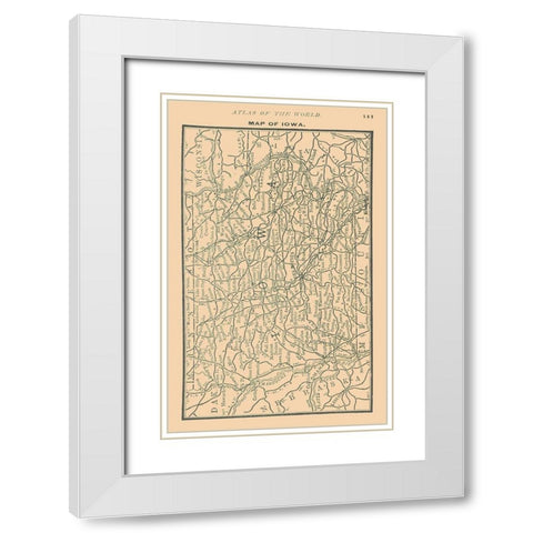 Iowa - Alden 1886 White Modern Wood Framed Art Print with Double Matting by Alden