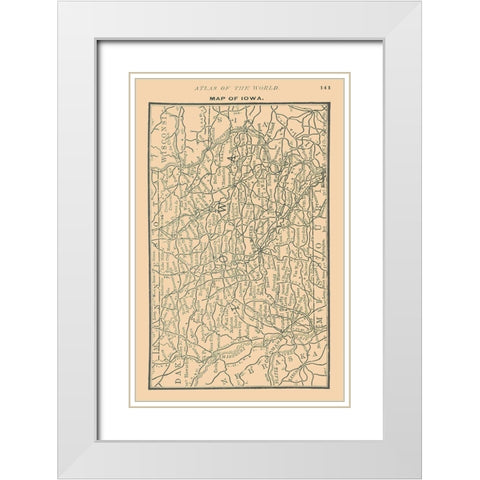 Iowa - Alden 1886 White Modern Wood Framed Art Print with Double Matting by Alden
