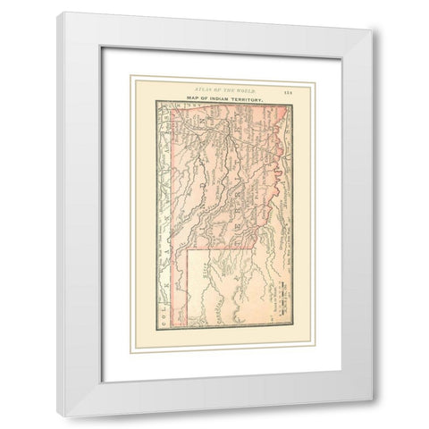 Indian Territory - Alden 1886 White Modern Wood Framed Art Print with Double Matting by Alden