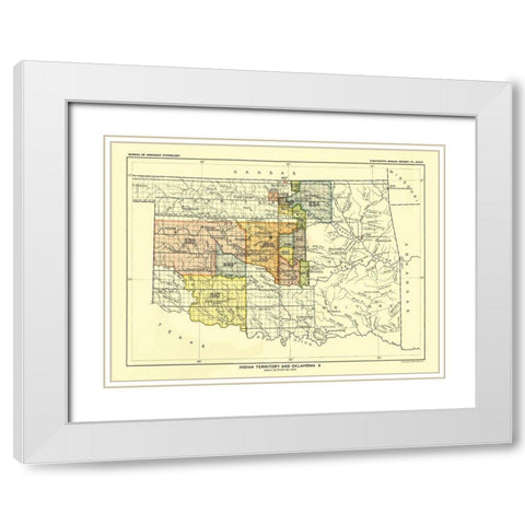 Indian Territory Oklahoma - Guthrie - Hoen 1896 White Modern Wood Framed Art Print with Double Matting by Hoen