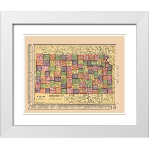 Kansas - Hammond 1910 White Modern Wood Framed Art Print with Double Matting by Hammond