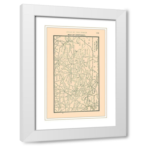 Kentucky - Alden 1886 White Modern Wood Framed Art Print with Double Matting by Alden