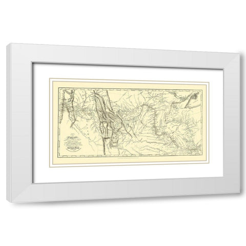 Lewis and Clark Track Across North America White Modern Wood Framed Art Print with Double Matting by Clark