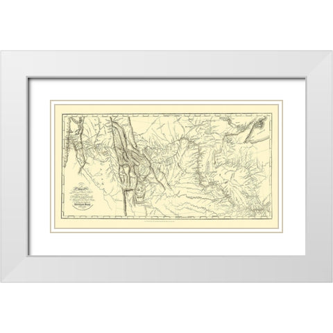 Lewis and Clark Track Across North America White Modern Wood Framed Art Print with Double Matting by Clark