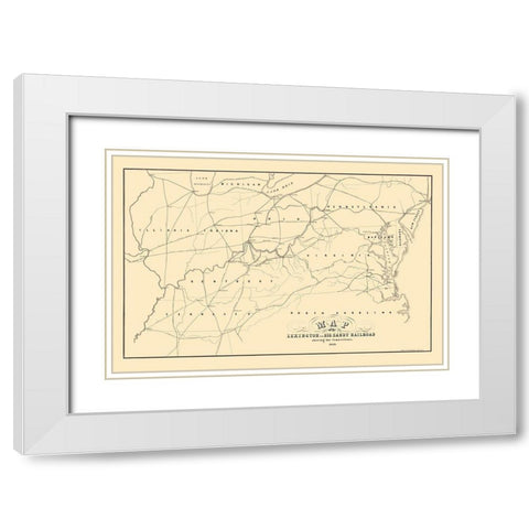 Lexington and Big Sandy Railroad - Middleton 1853 White Modern Wood Framed Art Print with Double Matting by Middleton