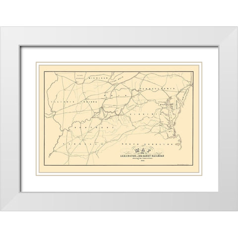 Lexington and Big Sandy Railroad - Middleton 1853 White Modern Wood Framed Art Print with Double Matting by Middleton