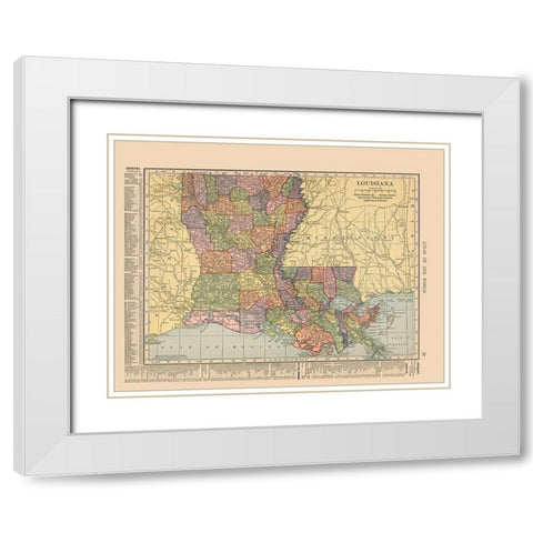 Louisiana - Hammond 1910 White Modern Wood Framed Art Print with Double Matting by Hammond