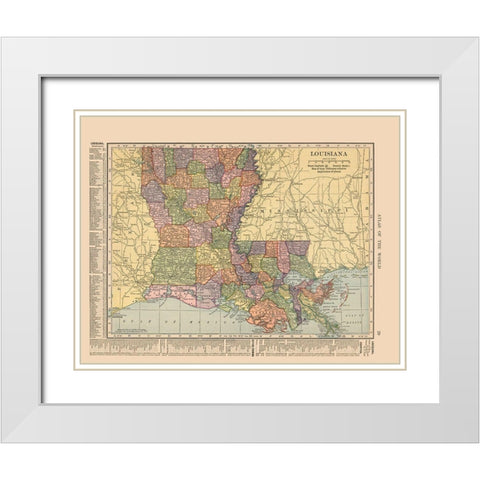 Louisiana - Hammond 1910 White Modern Wood Framed Art Print with Double Matting by Hammond
