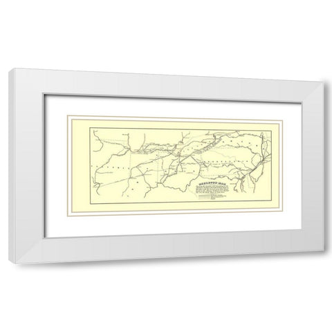 Michigan Southern Railroad Skeleton - Jervis 1850 White Modern Wood Framed Art Print with Double Matting by Jervis