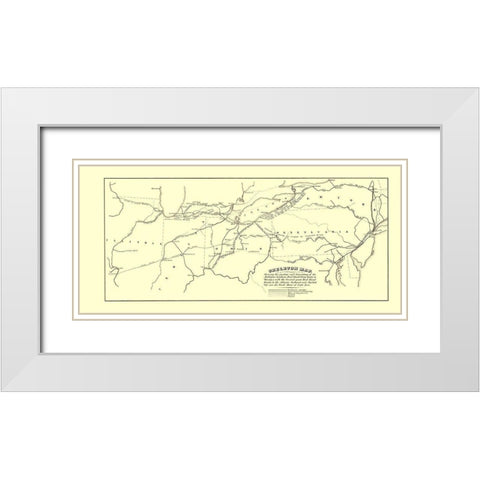 Michigan Southern Railroad Skeleton - Jervis 1850 White Modern Wood Framed Art Print with Double Matting by Jervis