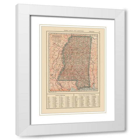 Mississippi - Reynold 1921 White Modern Wood Framed Art Print with Double Matting by Reynold