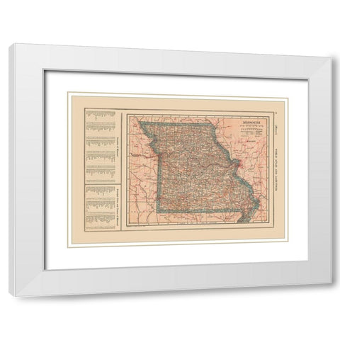 Missouri - Reynold 1921 White Modern Wood Framed Art Print with Double Matting by Reynold