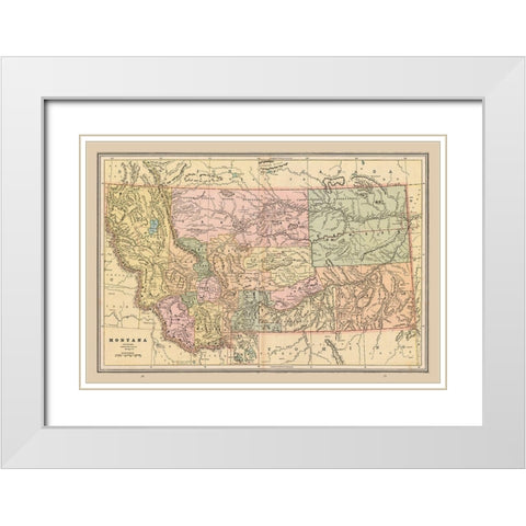 Montana - Cram 1888 White Modern Wood Framed Art Print with Double Matting by Cram