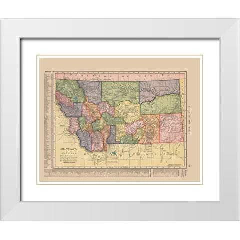 Montana - Hammond 1910 White Modern Wood Framed Art Print with Double Matting by Hammond