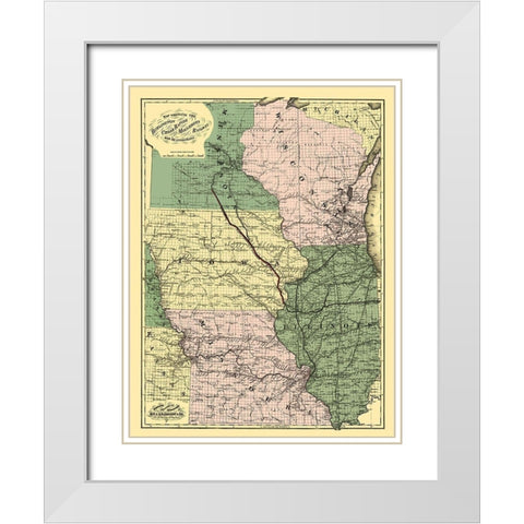 Burlington, Cedar Rapids and Minnesota Railway White Modern Wood Framed Art Print with Double Matting by Colton