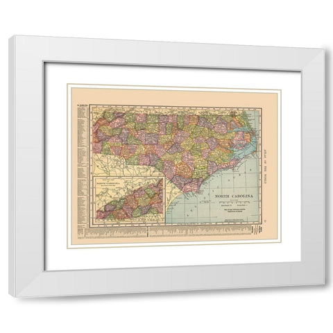 North Carolina - Hammond 1910 White Modern Wood Framed Art Print with Double Matting by Hammond