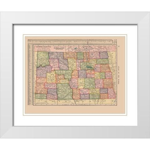 North Dakota - Hammond 1910 White Modern Wood Framed Art Print with Double Matting by Hammond