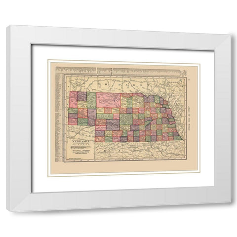 Nebraska - Hammond 1910 White Modern Wood Framed Art Print with Double Matting by Hammond