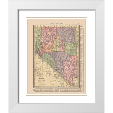 Nevada - Hammond 1910 White Modern Wood Framed Art Print with Double Matting by Hammond