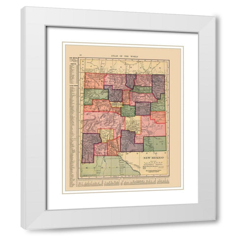 New Mexico - Hammond 1910 White Modern Wood Framed Art Print with Double Matting by Hammond