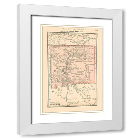 New Mexico - Alden 1886 White Modern Wood Framed Art Print with Double Matting by Alden