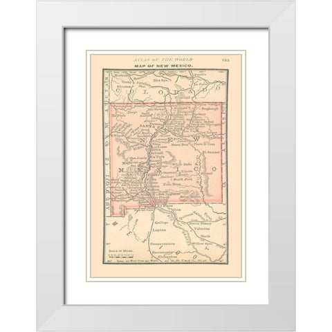 New Mexico - Alden 1886 White Modern Wood Framed Art Print with Double Matting by Alden