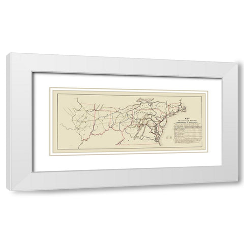 Harrisburg to Pittsburg Projected Railway - 1840 White Modern Wood Framed Art Print with Double Matting by Unknown