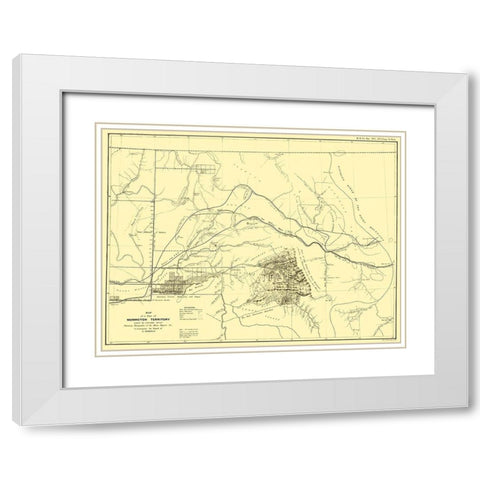 Washington Territory East of Cascade Mts White Modern Wood Framed Art Print with Double Matting by Bien
