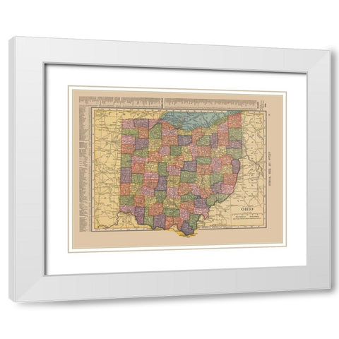 Ohio - Hammond 1910 White Modern Wood Framed Art Print with Double Matting by Hammond