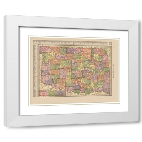 Oklahoma - Hammond 1910 White Modern Wood Framed Art Print with Double Matting by Hammond