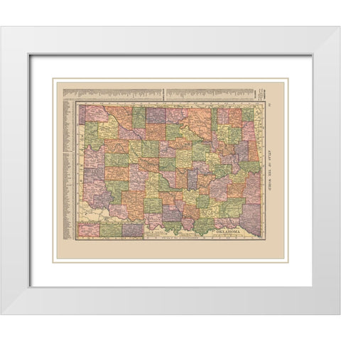 Oklahoma - Hammond 1910 White Modern Wood Framed Art Print with Double Matting by Hammond